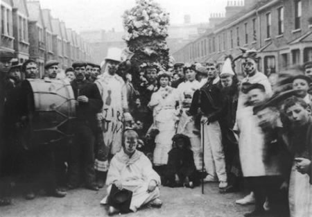 Jack in the Green surrounded by May Day revellers, 1st May 1906, Deptford. With thanks to John from The Computus Engine.